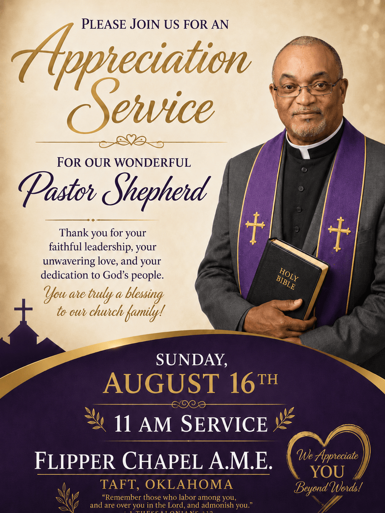 Events and programs at Flipper Chapel A.M.E. Church